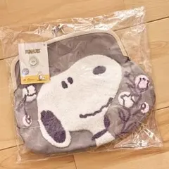 新品未使用 スヌーピー さがら刺繍 がまぐち　ポーチ バッグ