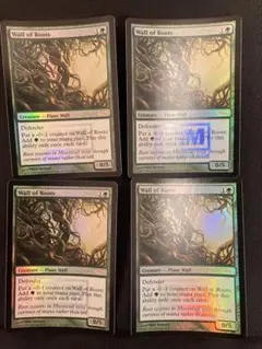 MTG【Wall of Roots】英語 FOIL FNM DCIマーク