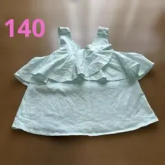 ZARA 140ミントグリーン フリルノースリーブタンクトップのサムネイル
