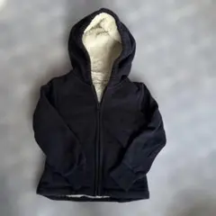 黒 フリース内側 フード付きパーカー 120 W