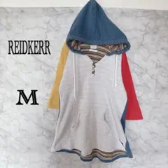 REIDKERR フード付き カラフル切替 チュニック パーカー 七分袖 Mのサムネイル