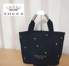 新品】TOCCA キャンバストートバッグ ブラック ハート柄 - メルカリ