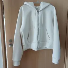 GU ジップアップパーカー ホワイト XL