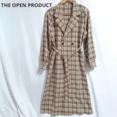 ❤️美品The Open Productスプリングコートチェック韓国ベージュ系
