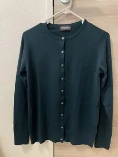 JOHN SMEDLEY ダークグリーン カーディガン S