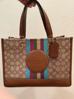 COACH ストライプトートバッグ