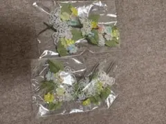 花と葉のデコレーションパーツ 2セット