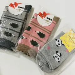 Lacy Ribbon ハリネズミ パンダ　ソックス 3足セット 靴下　アニマル