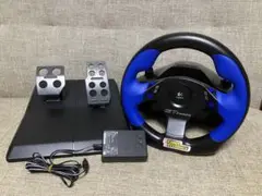 プレステ2 グランツーリスモ4 完全対応 ステアリングコントローラ