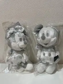 Disney 100 伊勢丹新宿　ミッキー　ミニー　ぬいぐるみ　プラチナ