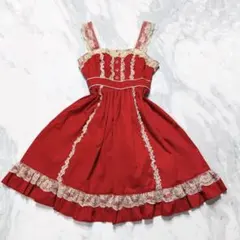 BODY LINE♡エンジ　レースJSK ロリータ　薔薇レース　ロリィタ　甘ロリのサムネイル