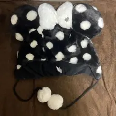 ミニーちゃん　水玉ファンキャップ　黒