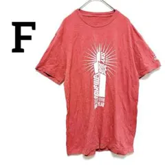 一点物✨レディース　赤　半袖Tシャツ【F】プリントデザイン　オーバーサイズ