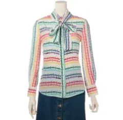 高級感 GUCCI グッチ シルク マルチカラー シャツ オシャレデザインのサムネイル