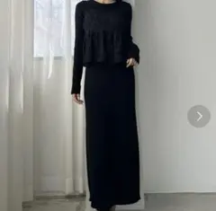 Louere シャギージャガードビスチェ＋ニットワンピースset