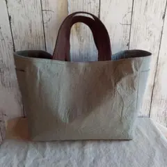 ハンドメイドスクエアトートバック※コットンリネン