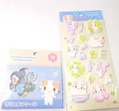 マシュマロみたいなふわふわにゃんこ　クリスタルシール　ぷくぷくシール　サンリオ