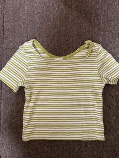 最終値下げ！中古 GU Sサイズ 緑×グレー×白 ボーダー