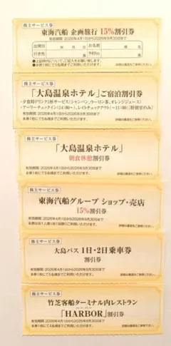 東海汽船 株主優待 株主サービス券 一冊（未使用） - メルカリ