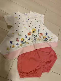 ハッカベビー 花柄トップス ショートパンツ セットアップ チュニックのサムネイル