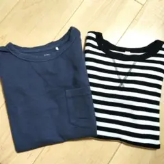 140cm 長袖ワッフルTシャツ2枚セット