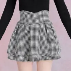 ミシェルマカロン 美脚スカート 千鳥柄