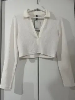 h&m クロップドリブトップスのサムネイル