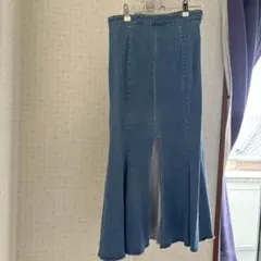 デニムフレアスカート スリット入り