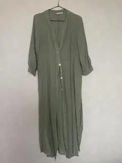 ZARA ロングワンピース カーキ M