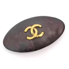 CHANEL シャネル バレッタ 　ゴールド　ブラウン　ラムスキン　ココマークのサムネイル