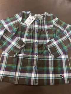 【新品未使用】ミキハウスDOUBLE.B 長袖シャツ UVカット120 日本製