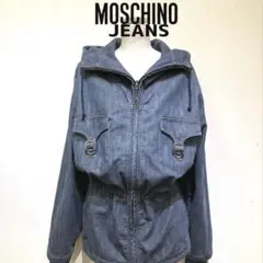 MOSCHINO JEANS フード付きデニムブルゾン　イタリア製