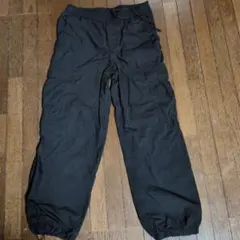 ユニクロUNIQLOカーゴパンツ 黒 ゴムウエスト　ワークパンツ　綿ナイロンM