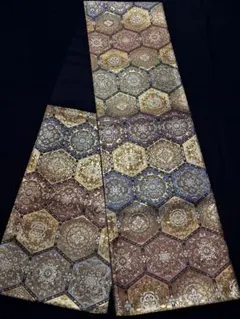 未使用品】袋帯 輪奈織 紫青金 鳳凰花柄 六通 キラキラ - メルカリ