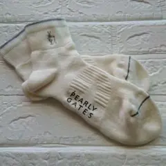 PEARLY GATES　白✕グレー　ショートソックス　レディース