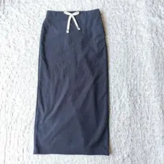 【バイレグナ】タイトスカート コーデュロイ ロング ダークグレー 暖か　L