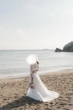 前撮り　二次会　Ａラインウェディングドレス