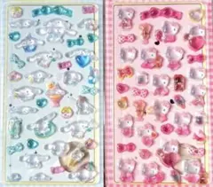 24時間以内発送！ボンボンドロップシール　2枚セット　シナモロール　ハローキティ