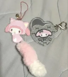 マイメロディ ねこねこシリーズ　アクリルキーホルダー ミラーチャーム セット