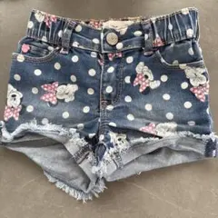 ミニーマウス 水玉デニムショートパンツ 100cm