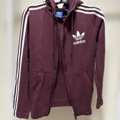 adidas バーガンディ フーデッドトラックジャケット11時まで500円引き!
