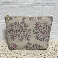 花柄ファスナーポーチ　ハンドメイド