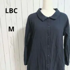 LBC☆シャツワンピース　M　ネイビー　2WAY　羽織り　綿100%　長袖のサムネイル