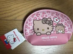HELLO KITTY 日焼けキティ ピンク レオパード柄ポーチ