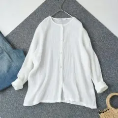 かぐれ☆ ラミースタンドカラーショートシャツ ベージュ 未使用 - メルカリ