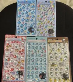 【匿名配送】ボンボンドロップシール ハンギョドン キティ しずくちゃん 5枚
