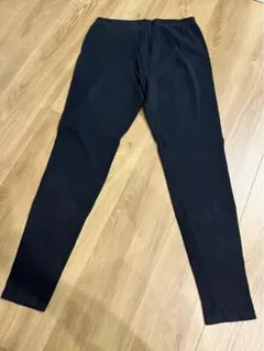 【やのっち様Ｌ】ユニクロ ブラック リブ編レギンス