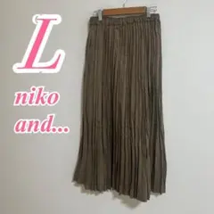 niko and... ニコアンド プリーツスカート ブラウン L スウェード