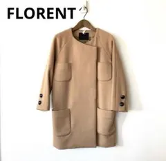 FLORENT フローレント ノーカラー ウール コート ベージュ 九分袖