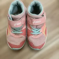 asics キッズ スニーカー ピンク　記名あり